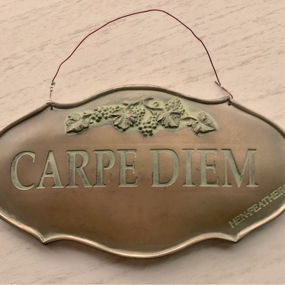 Hen Feathers Garden Decor "Carpe Diem" Seize the Day Vintage “One of a kind” - Picture 2 of 5